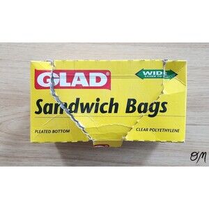 Vintage Glad Sandwich Bags Fold-Lock Top Pleated Bottom - Display/Prop